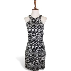 Parker REVOLVE Mariah Dress‎ Women’s S Mini Jacquard Racer Back Black White